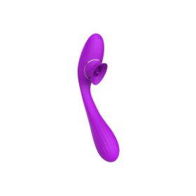 Stimulateur Clitoridien avec langue & Vibromasseur Point G 2-en-1 DISA Violet Cœur Ardent